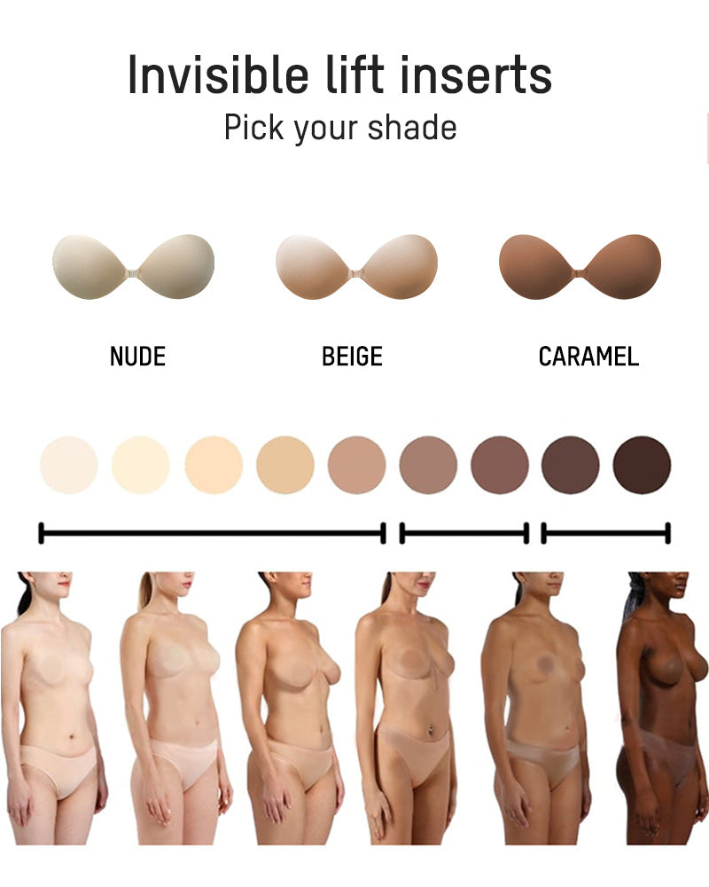 Front Closure Adhesive Invisible Push-Up Bra 2-Pack - FirmaHold