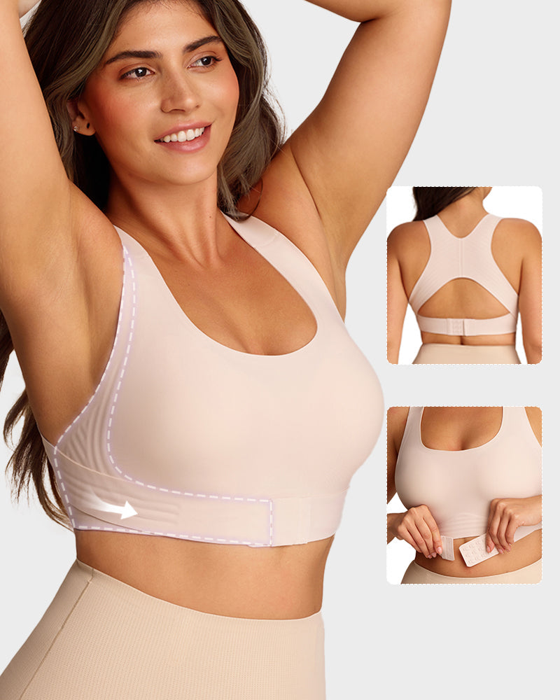 Front Closure Wireless Posture Bra with Cross Back - FirmaPosture
