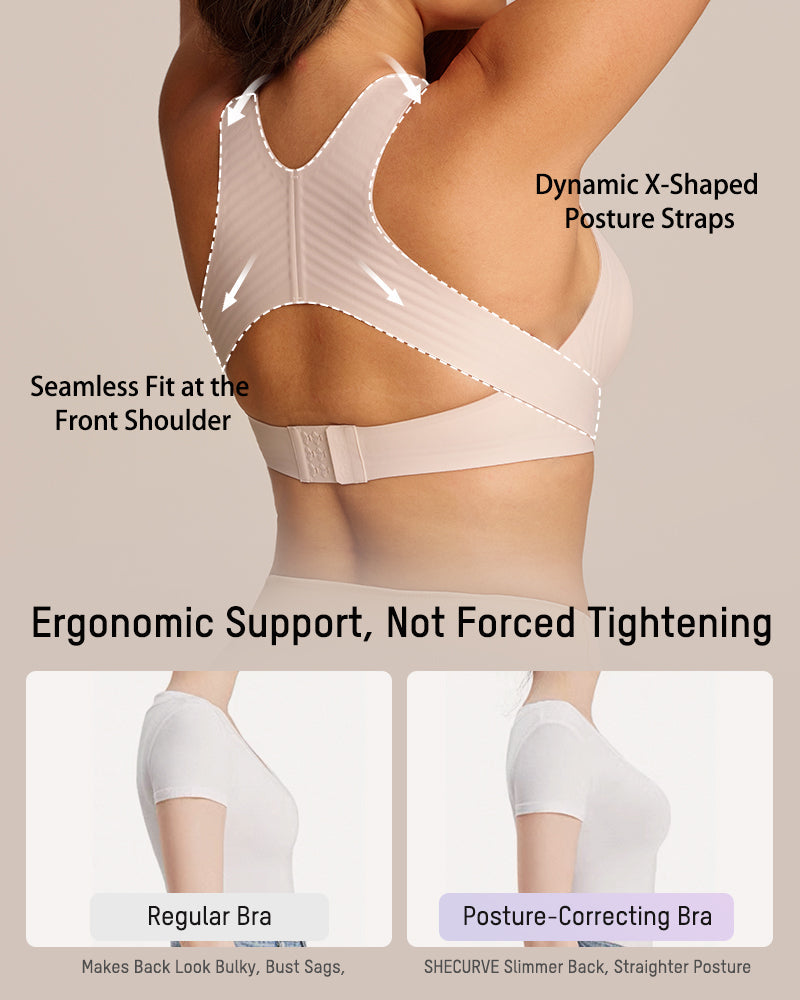 Front Closure Wireless Posture Bra with Cross Back - FirmaPosture