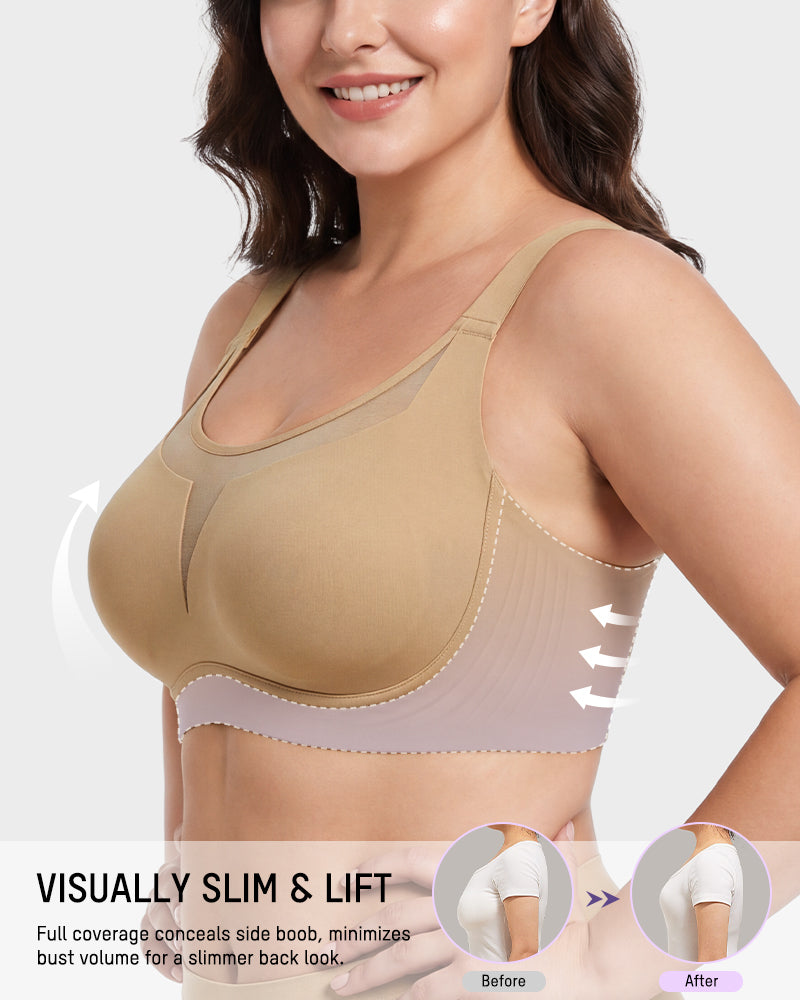 Full Coverage Wireless Minimizing Bra with Seamless Design - FirmaSmooth