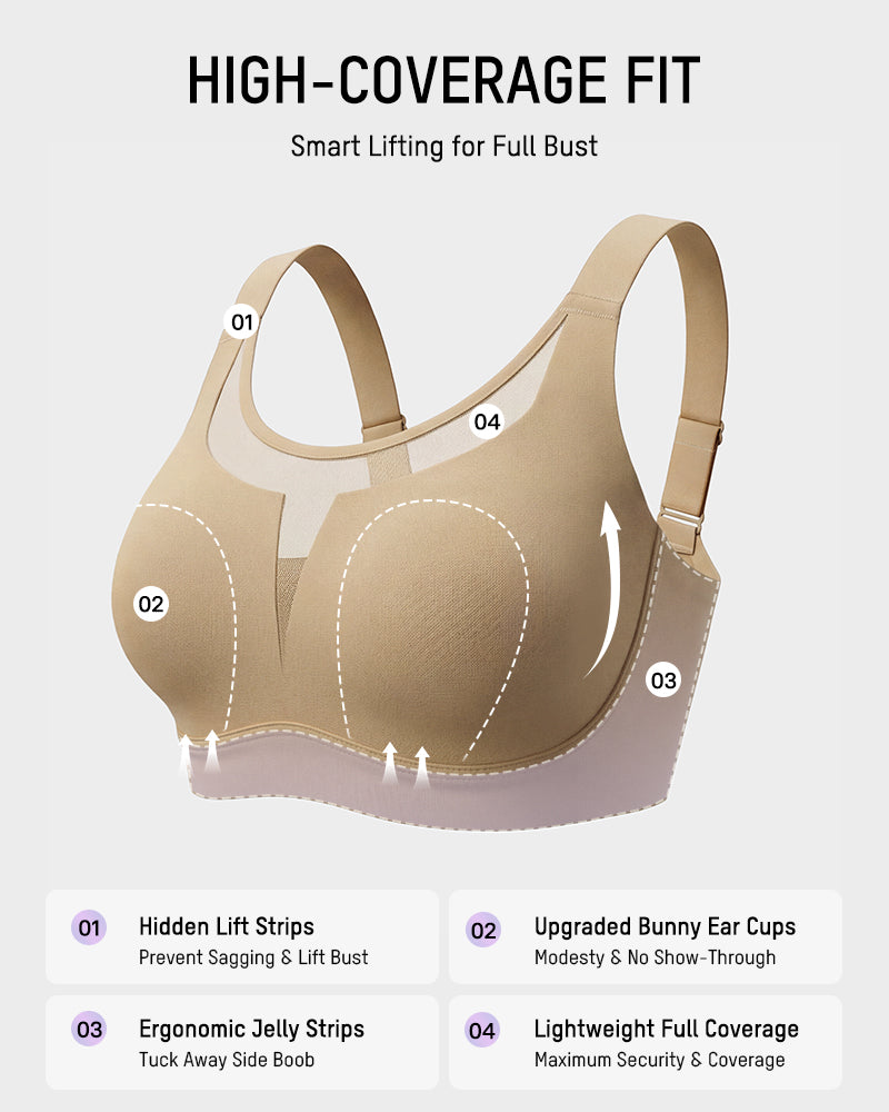 Full Coverage Wireless Minimizing Bra with Seamless Design - FirmaSmooth