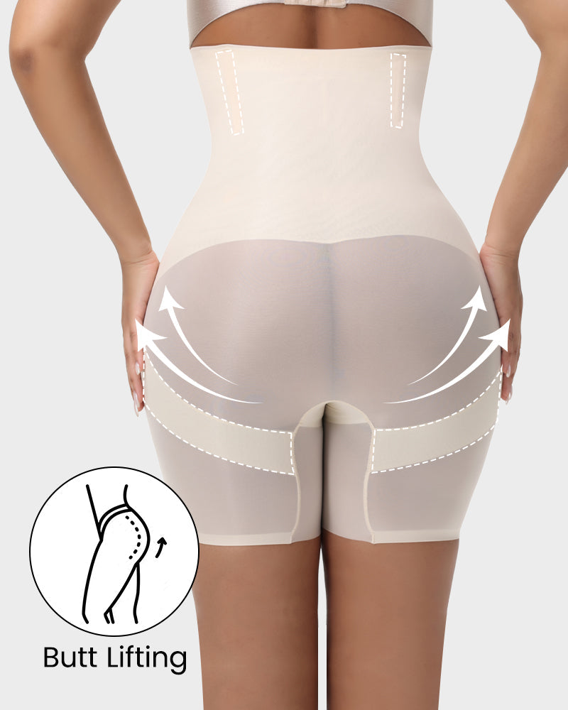 High-Waist Cross Compression Shaping Shorts - FirmaControl