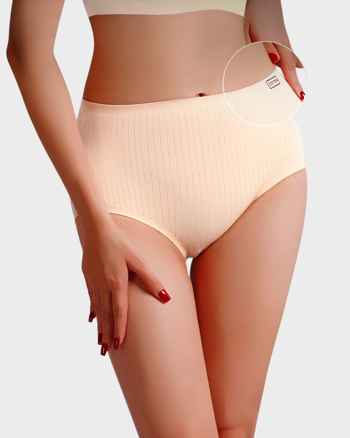 High-Waisted Seamless Cotton Briefs 4-Pack - FirmaSoft
