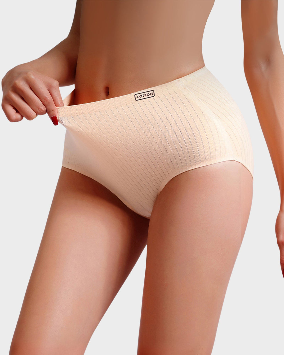 High-Waisted Seamless Cotton Briefs 4-Pack - FirmaSoft