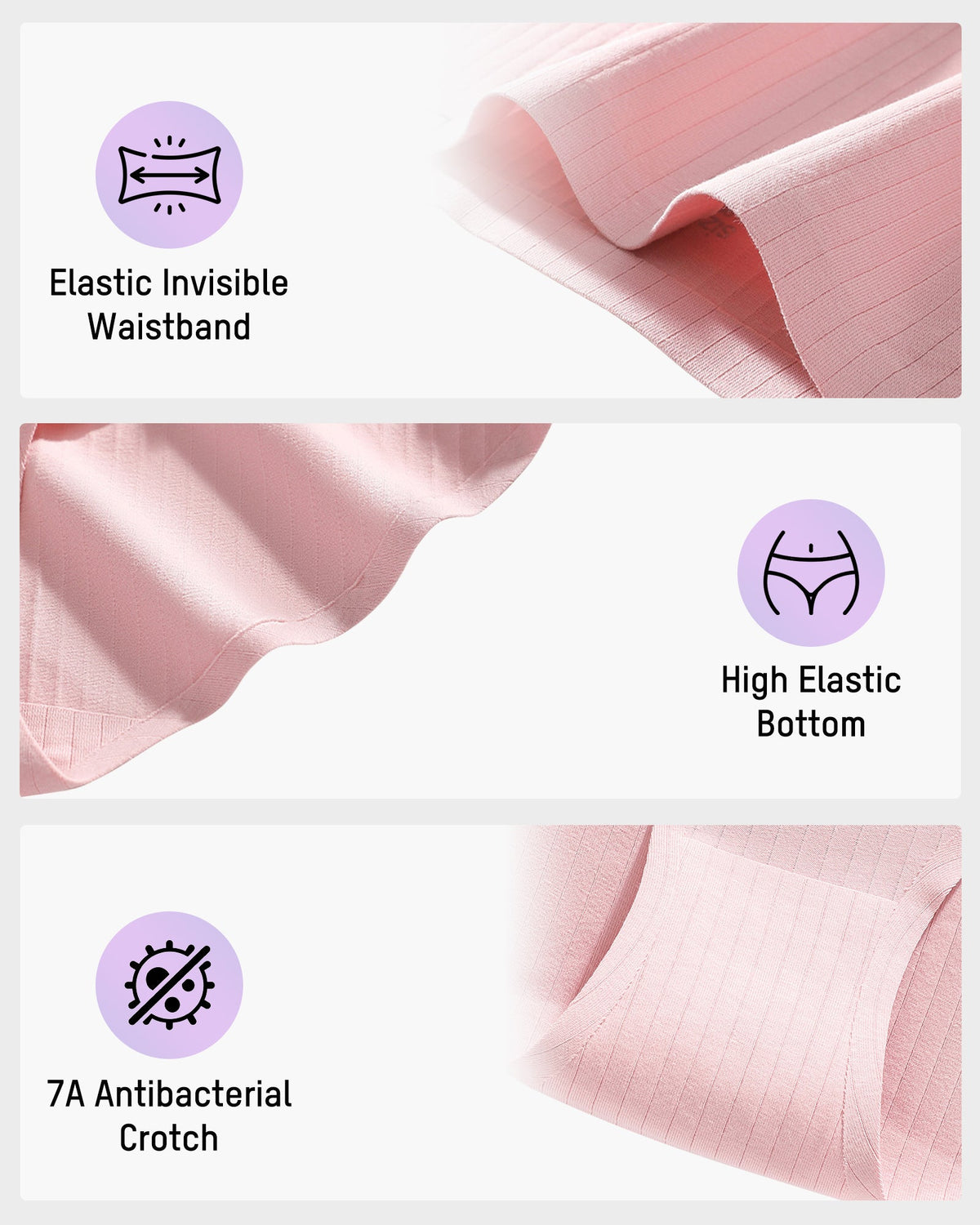 High-Waisted Seamless Cotton Briefs 4-Pack - FirmaSoft