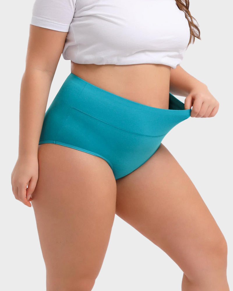 High-Waisted Full Coverage Cotton Briefs 4-Pack - FirmaSoft