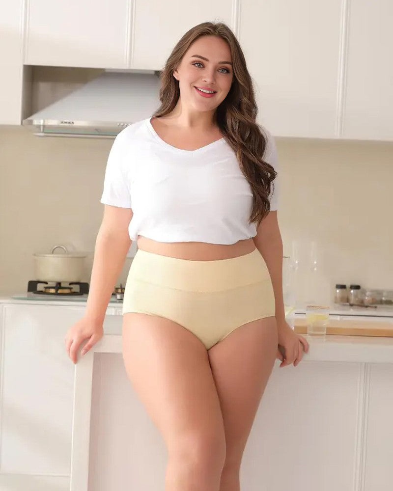 High-Waisted Full Coverage Cotton Briefs 4-Pack - FirmaSoft