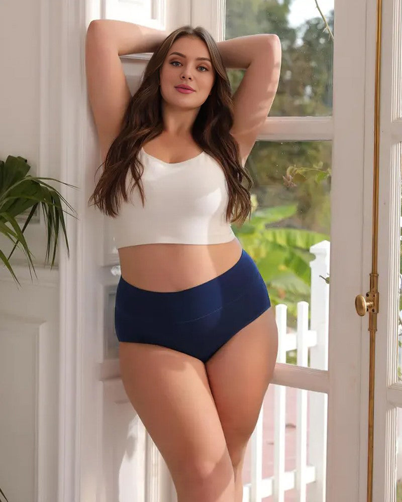 High-Waisted Full Coverage Cotton Briefs 4-Pack - FirmaSoft