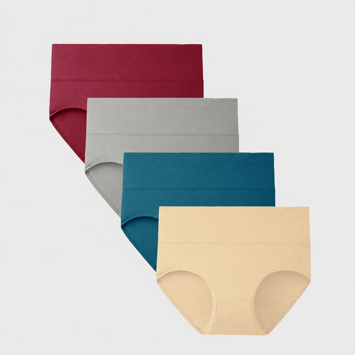 High-Waisted Full Coverage Cotton Briefs 4-Pack - FirmaSoft