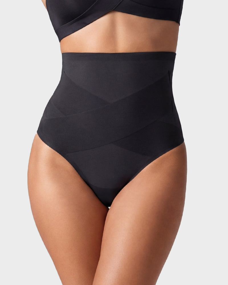 High Waist Mesh Tummy Control Thongs 3-Pack - FirmaControl