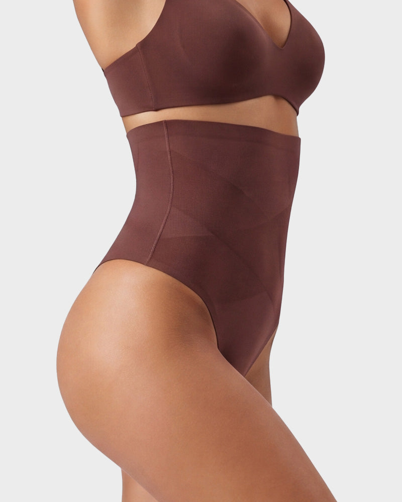 High Waist Mesh Tummy Control Thongs 3-Pack - FirmaControl