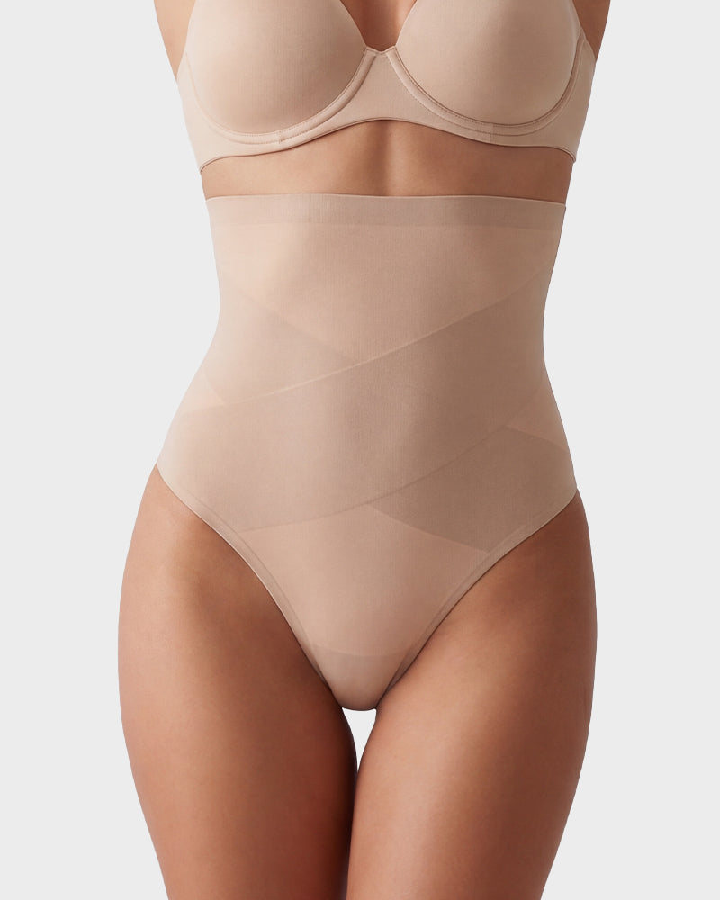 High Waist Mesh Tummy Control Thongs 3-Pack - FirmaControl