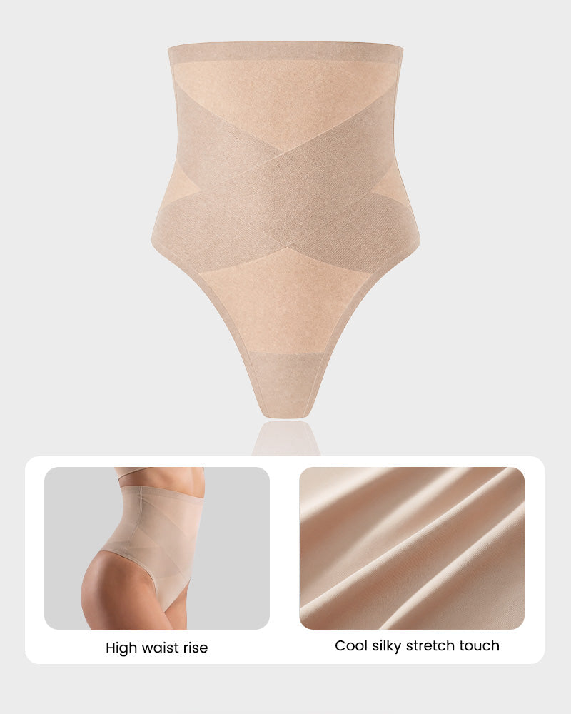 High Waist Mesh Tummy Control Thongs 3-Pack - FirmaControl