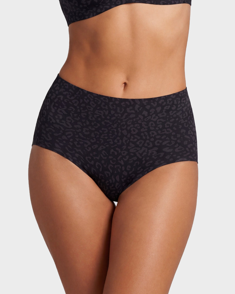 High-Waist Seamless Leopard Tummy Control Briefs 6-Pack - FirmaControl