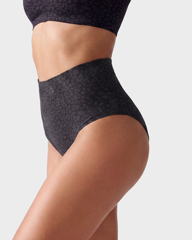 High-Waist Seamless Leopard Tummy Control Briefs 6-Pack - FirmaControl