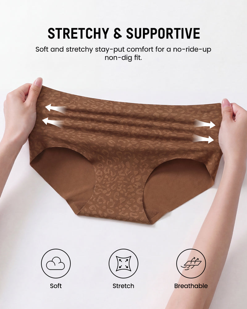 High-Waist Seamless Leopard Tummy Control Briefs 6-Pack - FirmaControl