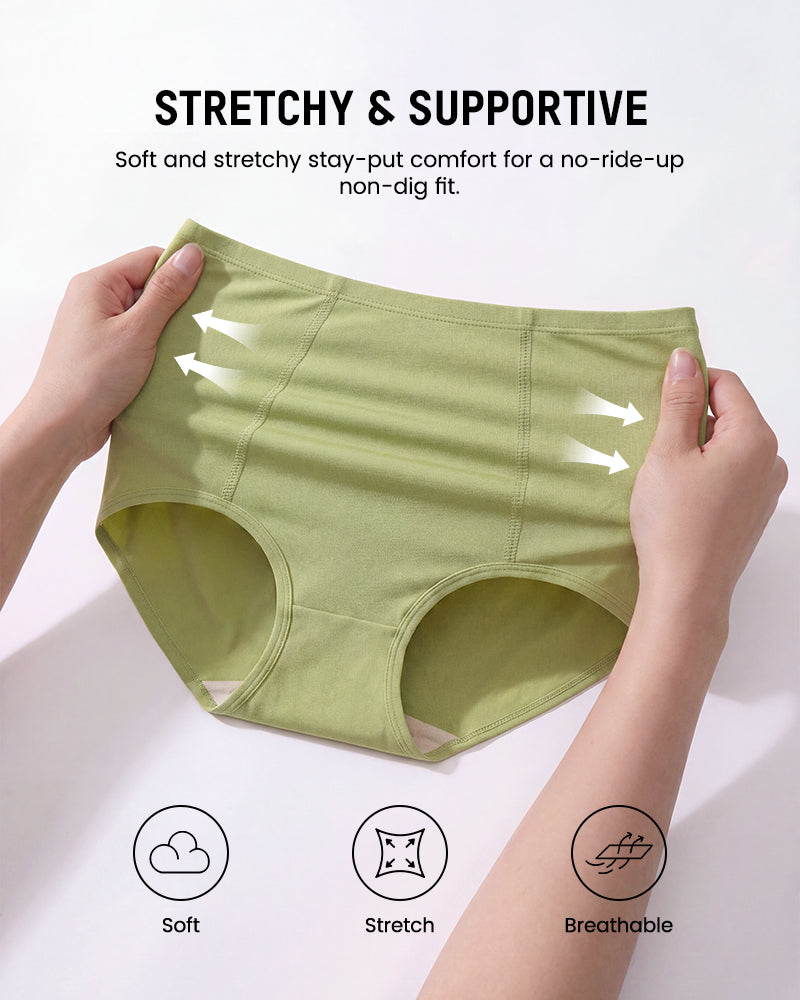 High-Waist Tummy Control Cotton Briefs 4-Pack - FirmaControl