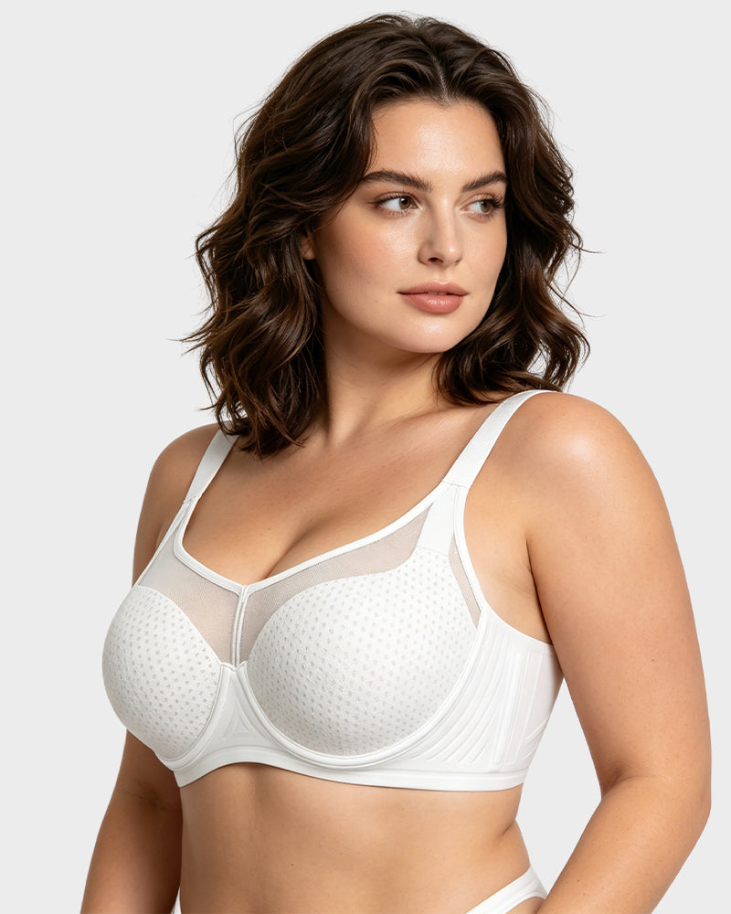 Honeycomb Mesh Underwire Minimizer Bra - FirmaBreeze