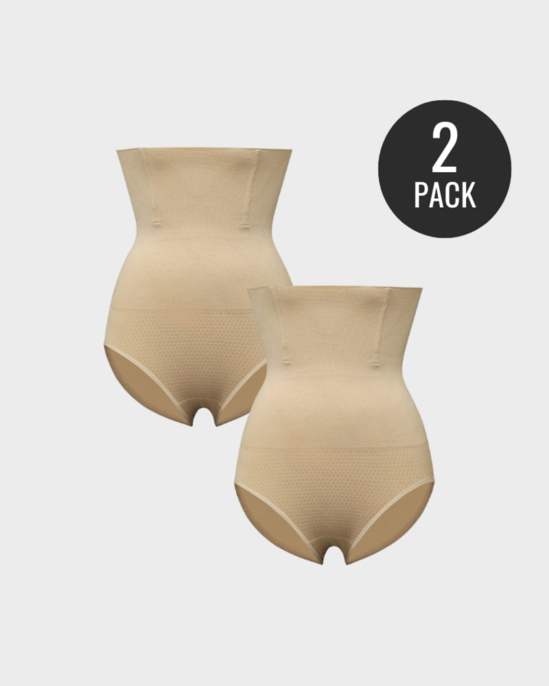High-Waist Tummy Control Shaping Briefs 2-Pack - FirmaControl