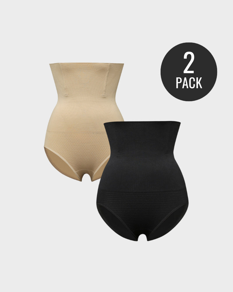High-Waist Tummy Control Shaping Briefs 2-Pack - FirmaControl
