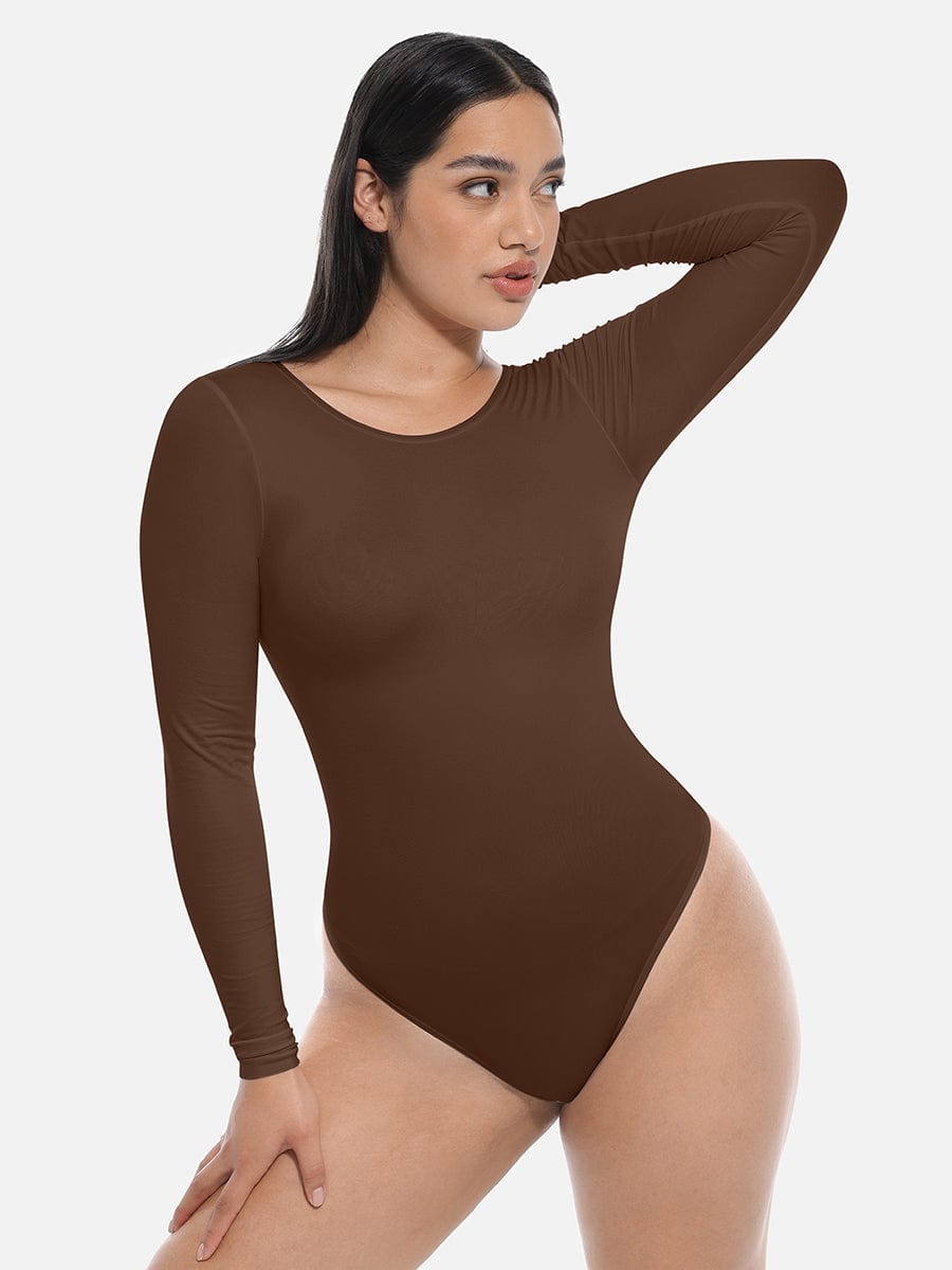 Seamless Long Sleeve Slim Corset Bodysuit Shapewear - FirmaSmooth
