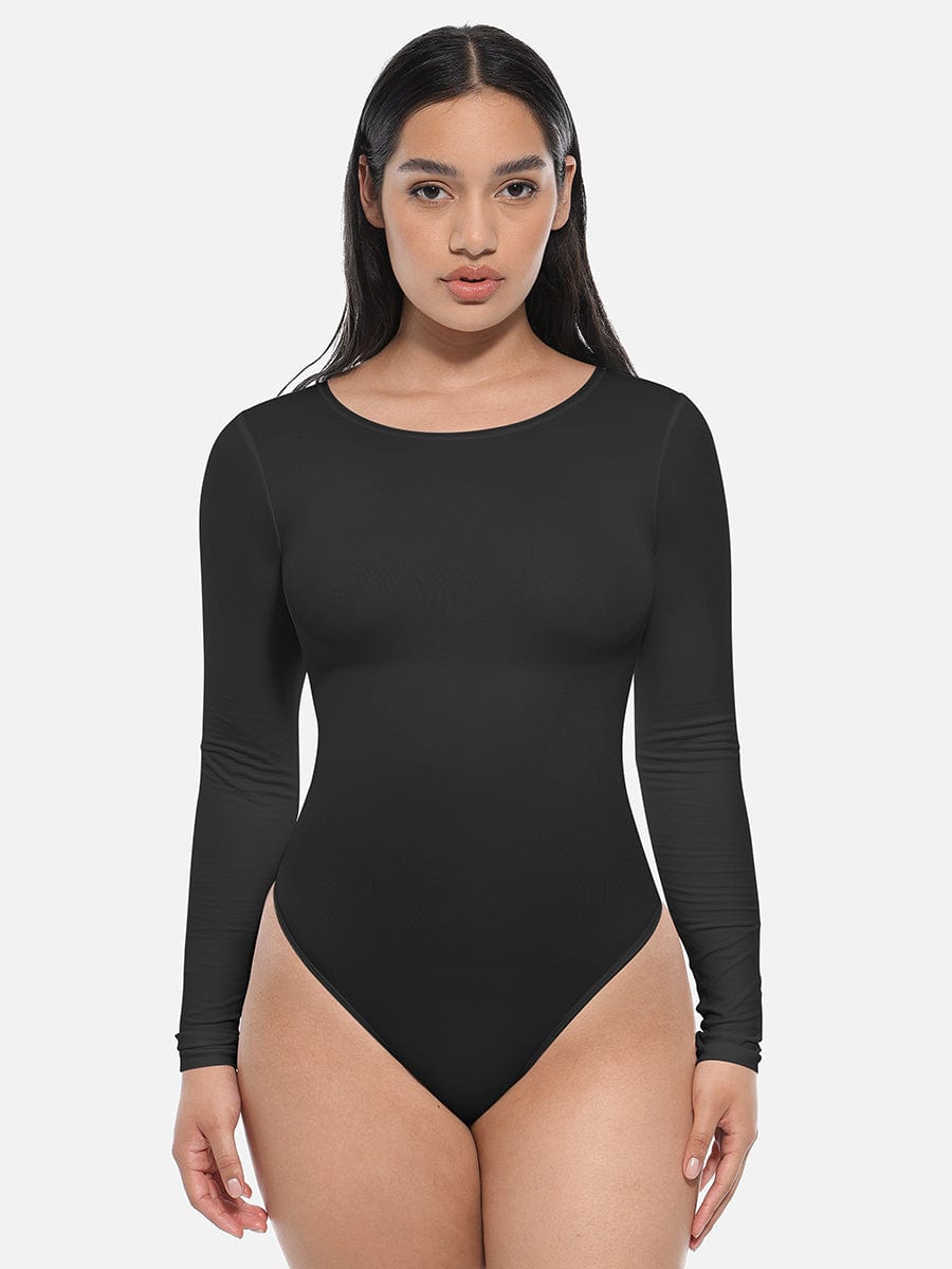 Seamless Long Sleeve Slim Corset Bodysuit Shapewear - FirmaSmooth