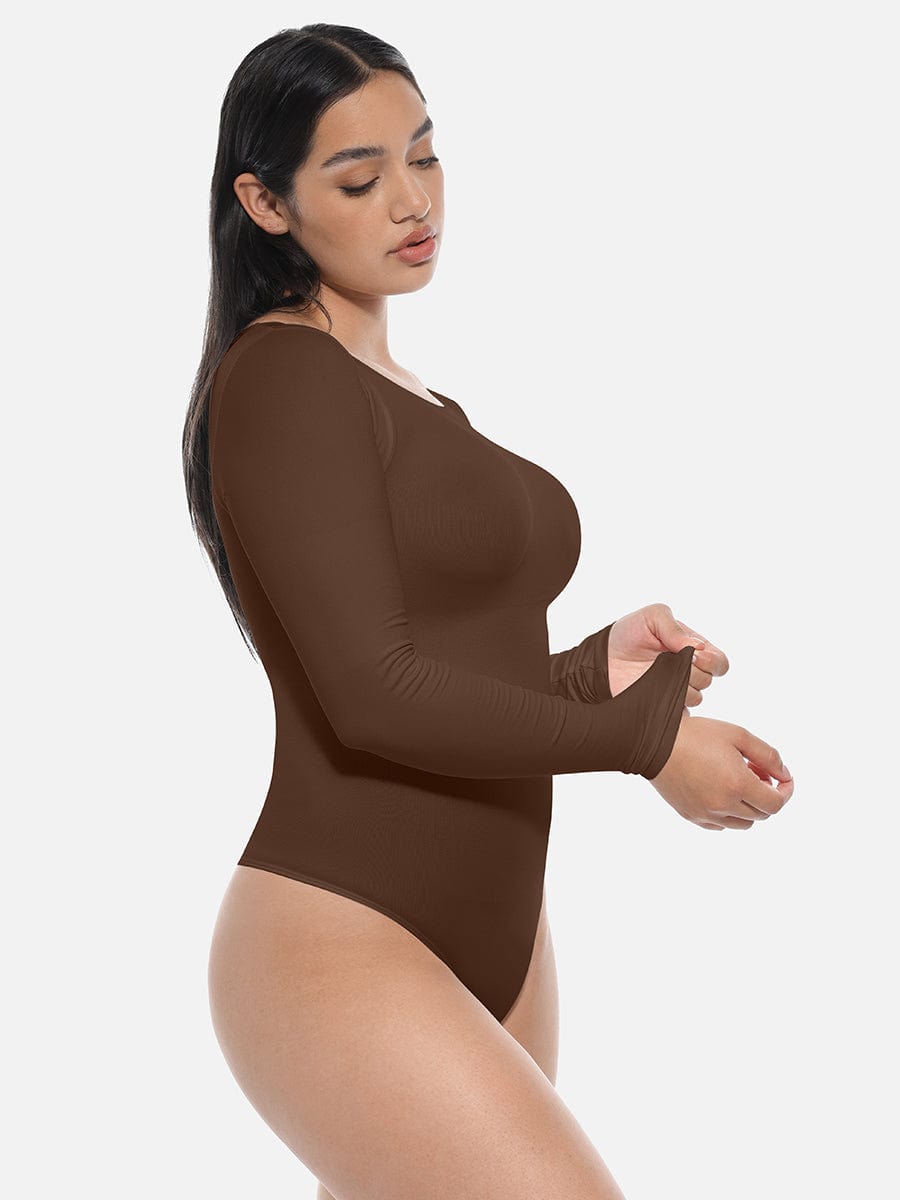 Seamless Long Sleeve Slim Corset Bodysuit Shapewear - FirmaSmooth