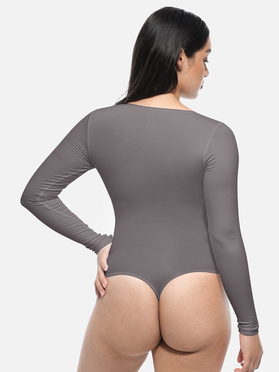 Seamless Long Sleeve Slim Corset Bodysuit Shapewear - FirmaSmooth