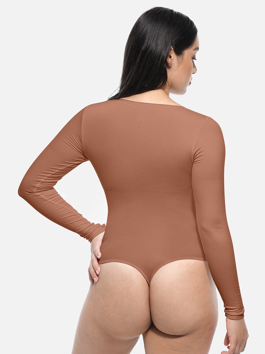 Seamless Long Sleeve Slim Corset Bodysuit Shapewear - FirmaSmooth