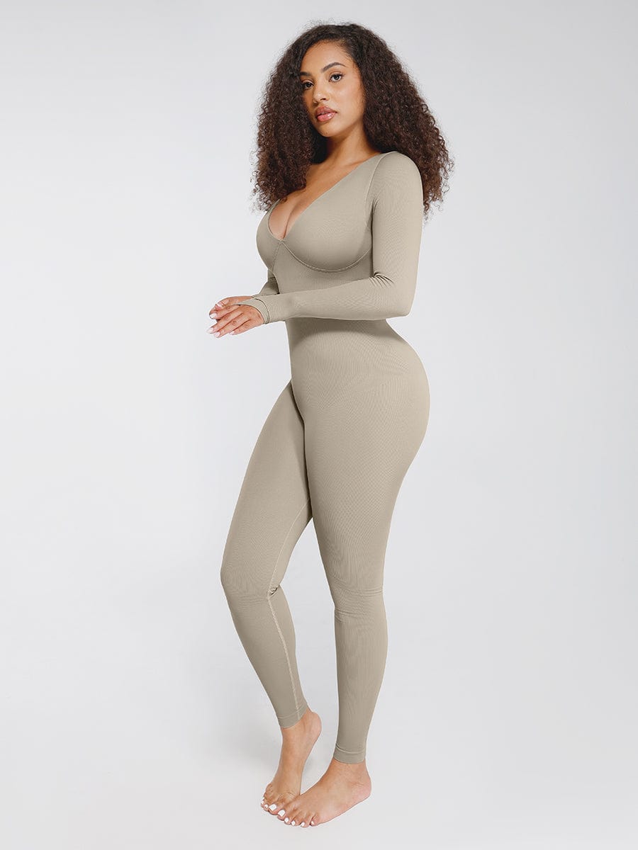 Deep-V Tummy Control Shaping Catsuit - FirmaSculpt
