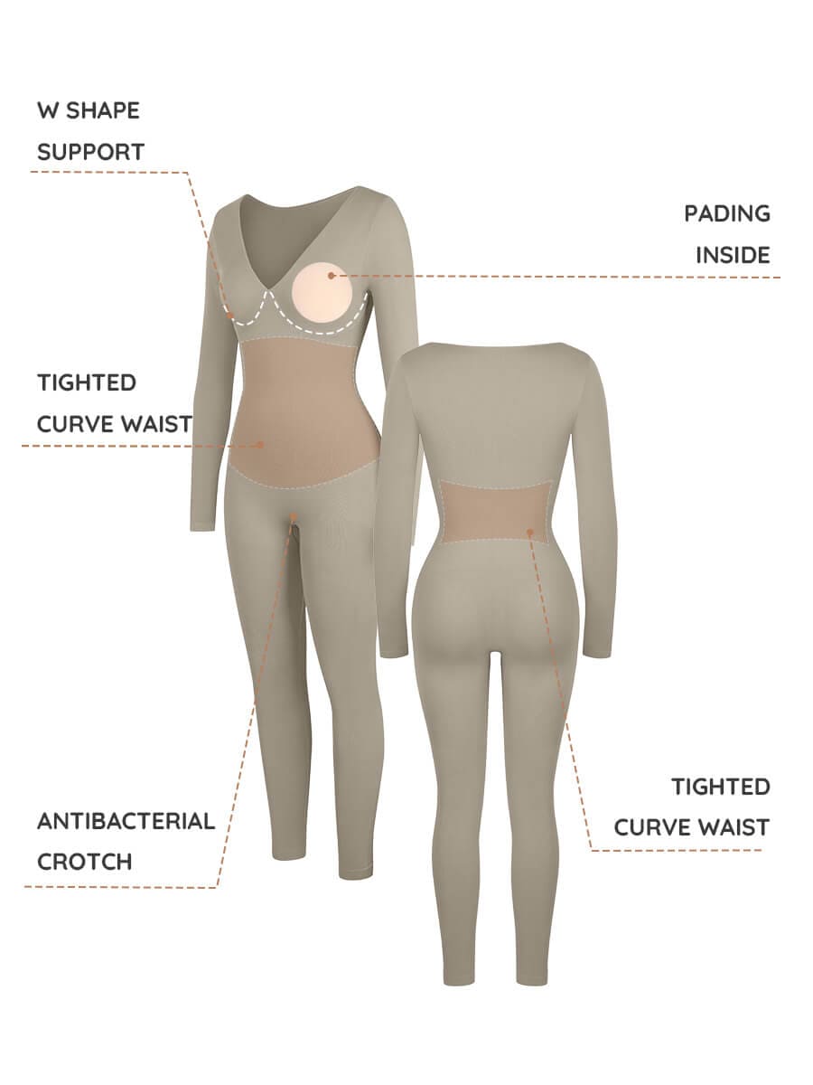 Deep-V Tummy Control Shaping Catsuit - FirmaSculpt