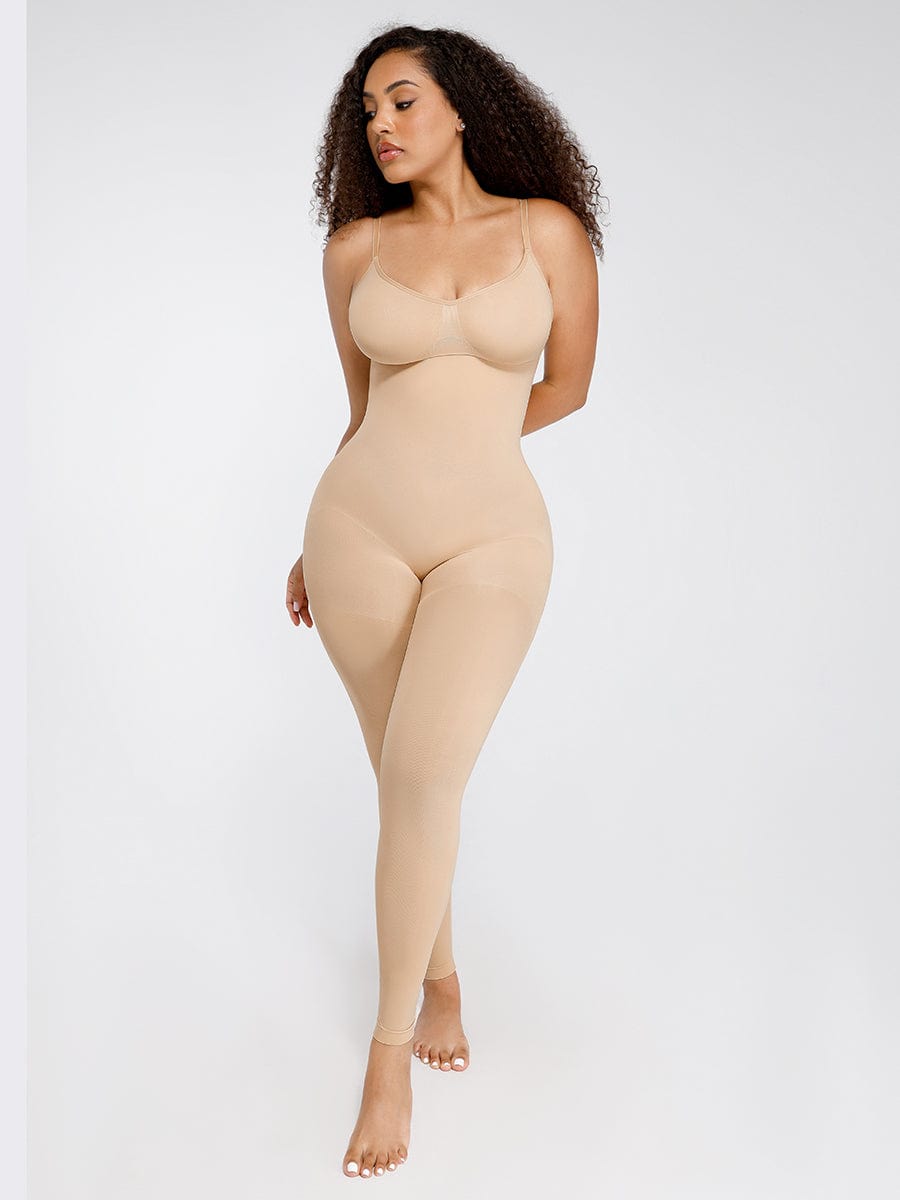 Seamless Full-Length Body Shaper with Chest Support and Waist Sculpting - FirmaActive