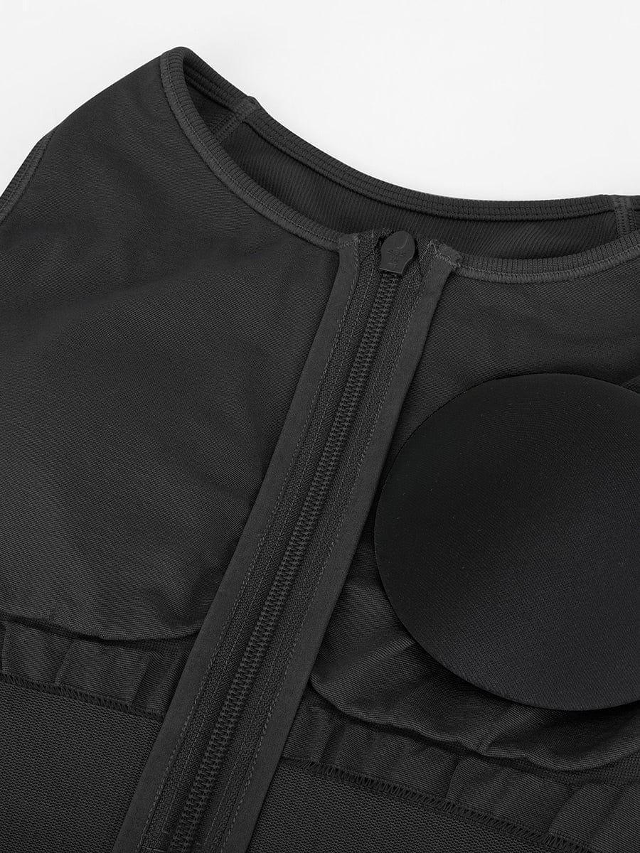 Seamless Zip Front Racerback Full-Length Sport Shaping Jumpsuit - FirmaActive