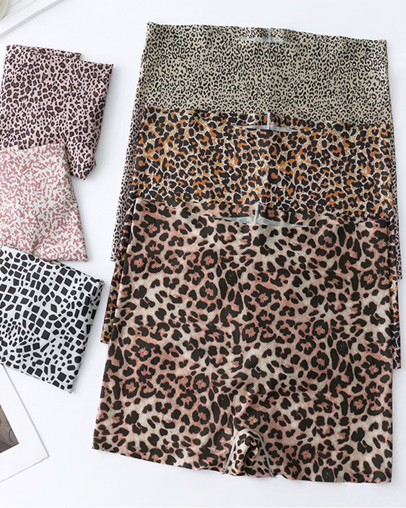 Mid-Rise Ice Silk Leopard Print Knickers 6-Pack - FirmaSoft
