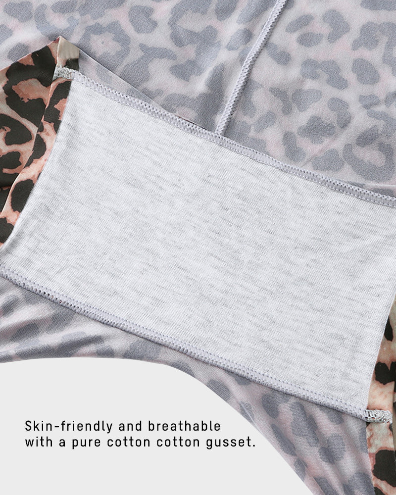 Mid-Rise Ice Silk Leopard Print Knickers 6-Pack - FirmaSoft