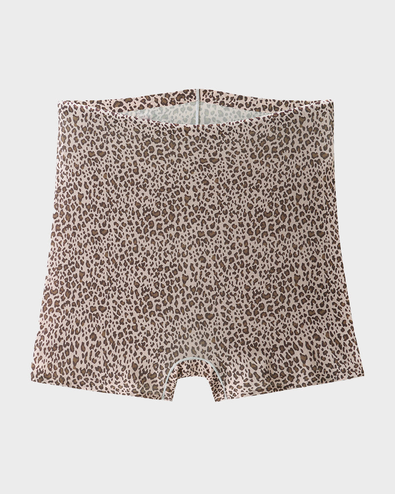 Mid-Rise Ice Silk Leopard Print Knickers 6-Pack - FirmaSoft