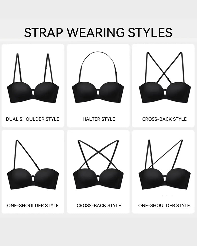 No-Slip Front Closure Strapless Push-Up Bra - FirmStay