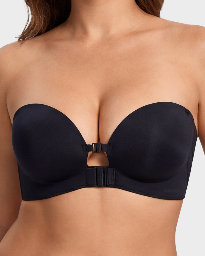 No-Slip Front Closure Strapless Push-Up Bra - FirmStay
