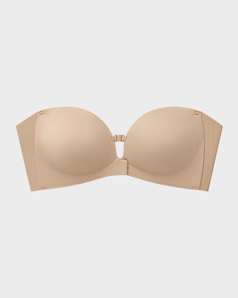 No-Slip Front Closure Strapless Push-Up Bra - FirmStay