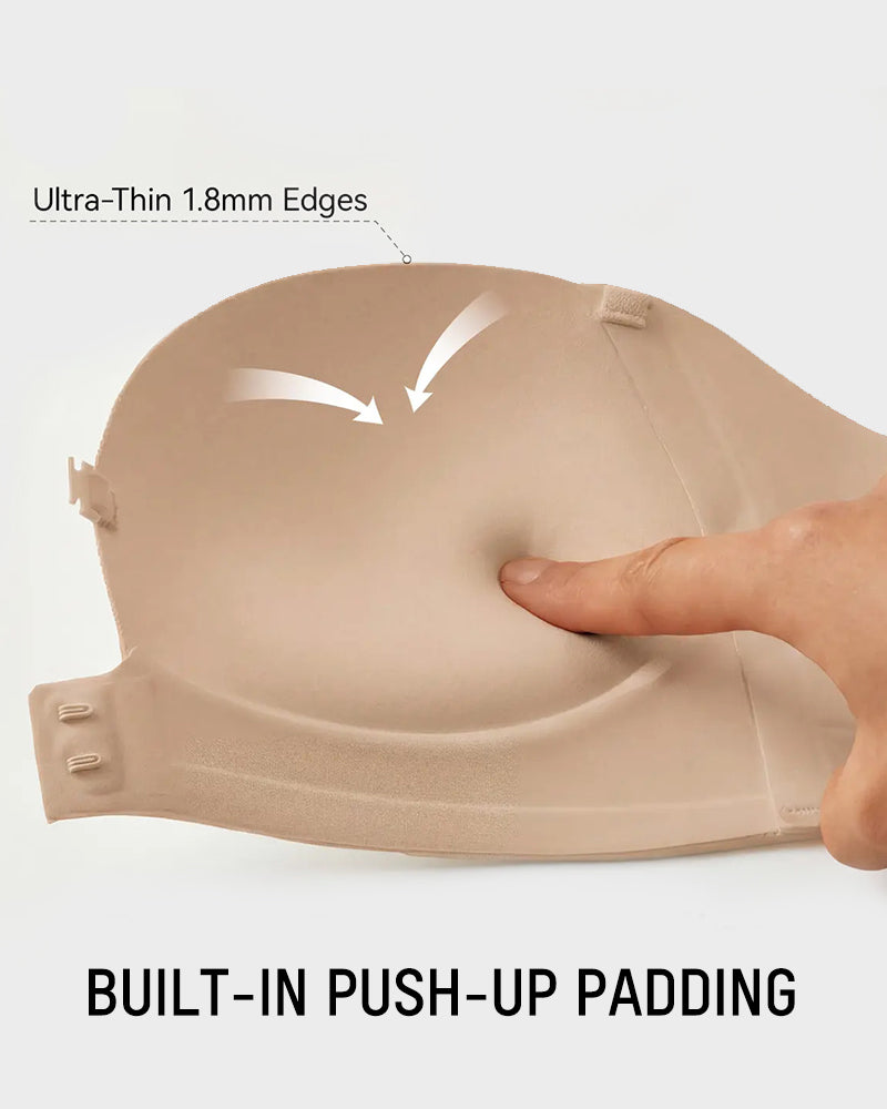 No-Slip Front Closure Strapless Push-Up Bra - FirmStay