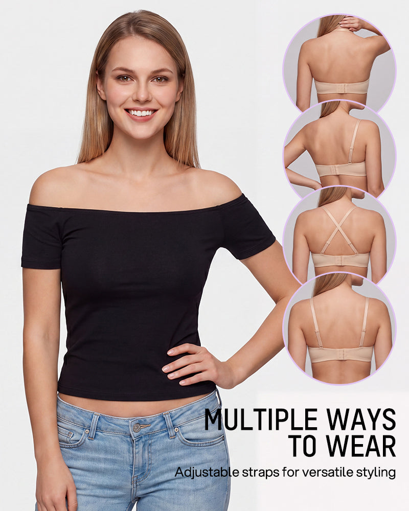 No-Slip Strapless Full Support Bra - FirmHold