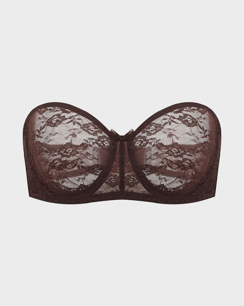 No-Slip Strapless Lace Push-Up Bra - FirmaHold