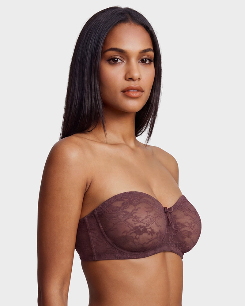 No-Slip Strapless Lace Push-Up Bra - FirmaHold