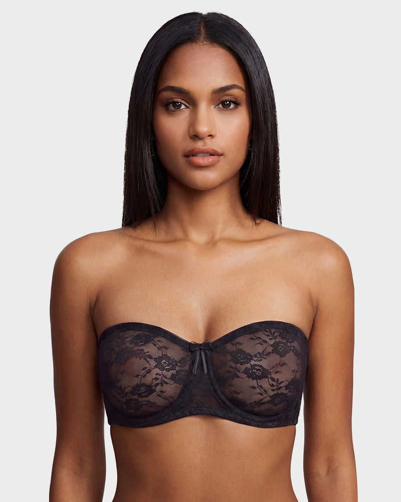 No-Slip Strapless Lace Push-Up Bra - FirmaHold