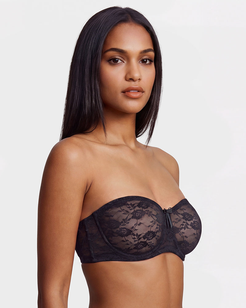 No-Slip Strapless Lace Push-Up Bra - FirmaHold