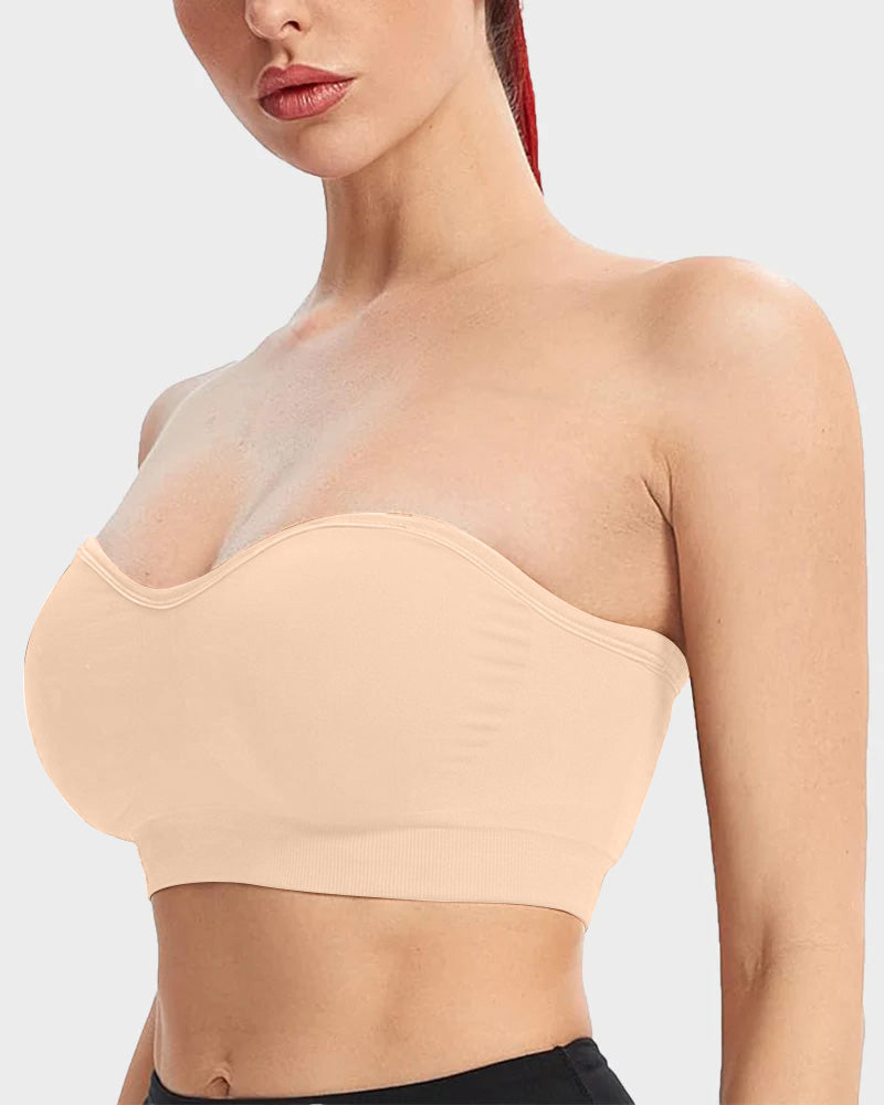Non-Slip Seamless Strapless Bandeau Bra - FirmaHold