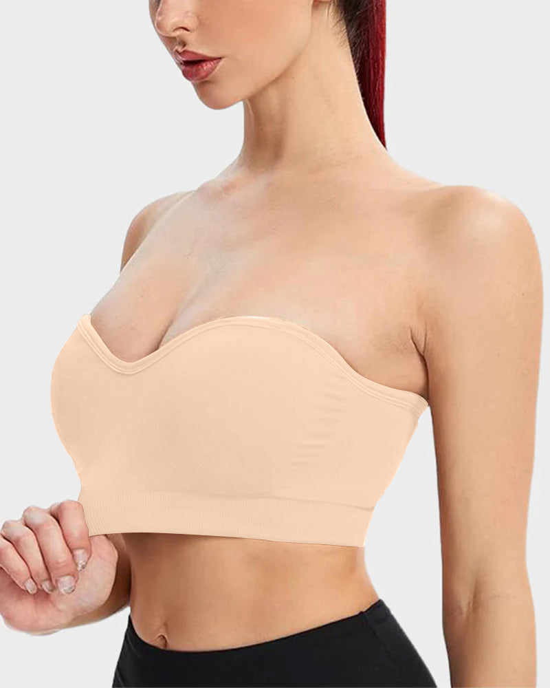 Non-Slip Seamless Strapless Bandeau Bra - FirmaHold