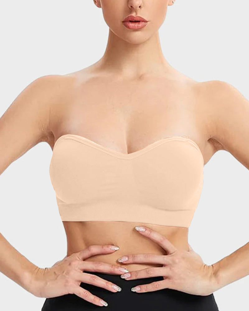 Non-Slip Seamless Strapless Bandeau Bra - FirmaHold
