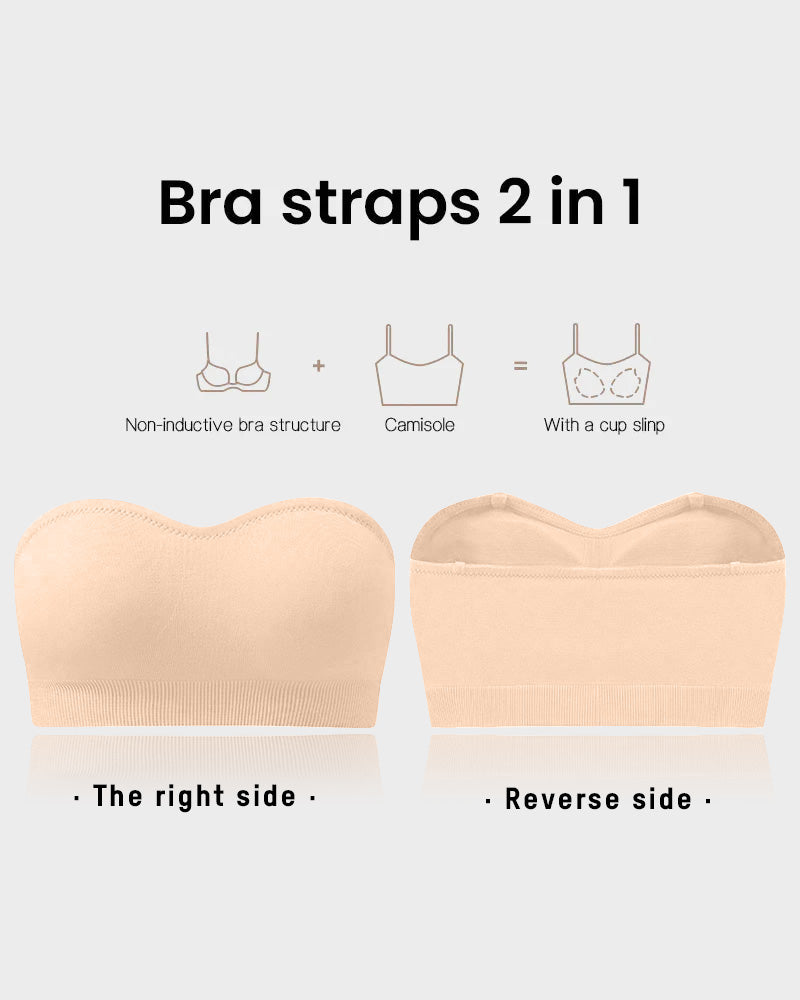 Non-Slip Seamless Strapless Bandeau Bra - FirmaHold