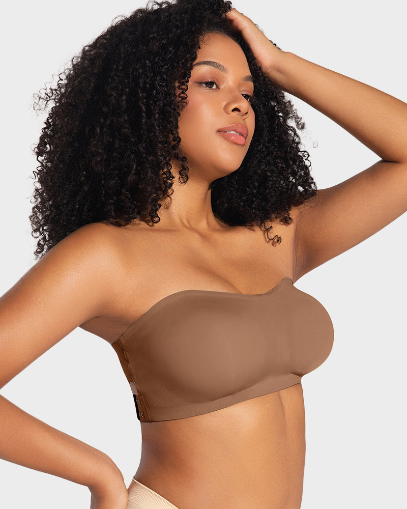 Non-Slip Crossover Bandeau Bra with Side Hook - FirmaHold